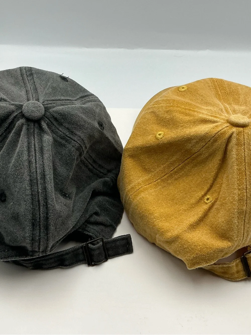 Always Embroidered Baseball Cap - Mustard and Charcoal Set Of 2